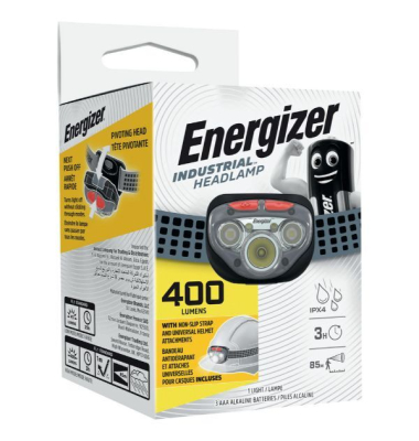Stirnlampe Energizer 7638900434354, Industrie, 400 Lumen, LED, schwarz
