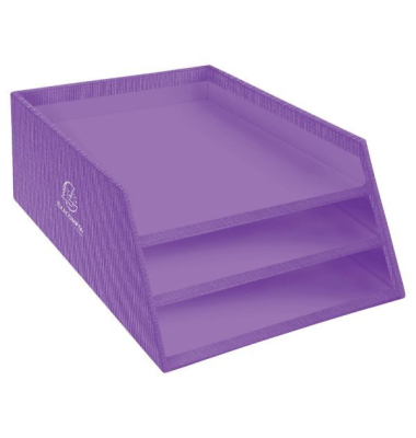 Briefablage Exacompta 13458D, Teksto, für A4+, 3 Ebenen, RC Karton, violett