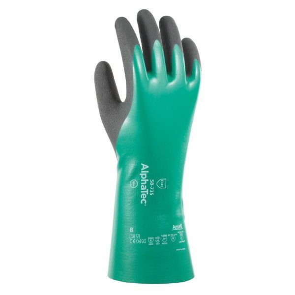 72 Stück Ansell Chemikalien- und Schnittschutzhandschuh AlphaTec, Nitril, grün/schwarz, Größe 6 / XS 0076490445072 Ansell