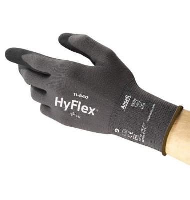 Arbeitshandschuhe HyFlex, Nitrilschaum, schwarz/grau, Größe 5 / XXS
