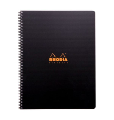 Recycling-Notizbuch Rhodiactive 119914C, A4+, liniert, 90 gqm, schwarz