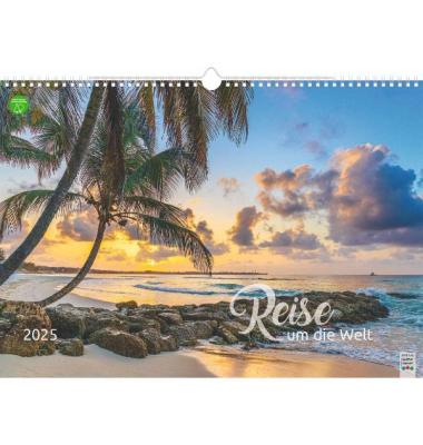 Bildkalender 5151403344, Reise um die Welt, 1 Monat / 1 Seite, 44x31cm, Bildkalender im wei&szlig; matt gestrichenen Bilderdruck. Moti