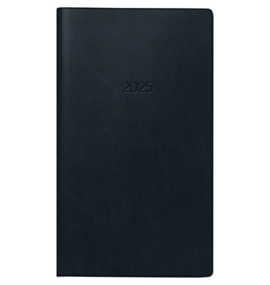 Taschenkalender 1075828905, Modell 758, schwarz, 1 Woche / 1 Seite, 8,7x15,3cm, 2025