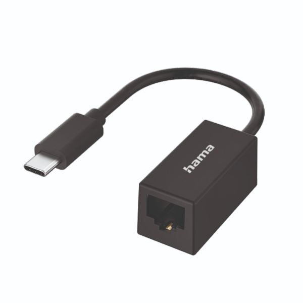 Hama Netzwerkadapter 00300023, USB-CLAN Ethernet (SteckerBuchse), schwarz 4047443477194 Hama