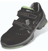 Sicherheitssandalen uvex 1, S1, ESD, Unisex, schwarz/lime, Weite 11, Gr&ouml;&szlig;e 46