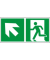 Schild 926976.0000, Rettungsweg links aufwärts, 300x150mm, grünweiß
