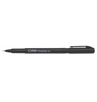 Fineliner WB, 746001, schwarz (Schreibfarbe: schwarz), 0,4mm