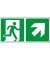 Schild 926980.0000, Rettungsweg rechts aufwärts, 300x150mm, grünweiß 