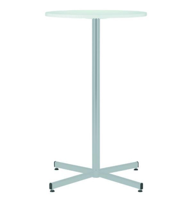 Stehtisch Pananma TBC/weiß 110cm (H), Ø 60cm (BxT), rund, weiß / alusilber