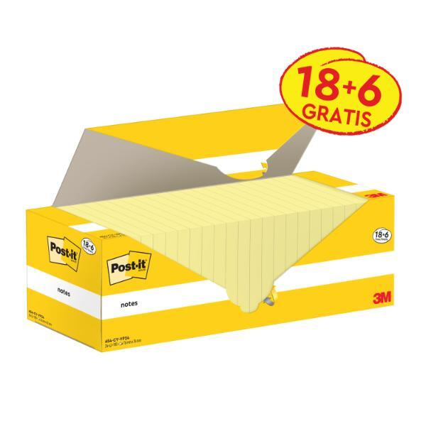 Post-it Haftnotizen 7100319213, 76x76mm, gelb, quadratisch 4064035128104 Post-it 24 Stück
