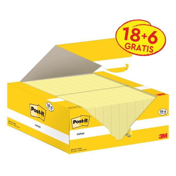 Post-it Haftnotizen 7100317764, 76x76mm, gelb, rechteckig 4064035128098 Post-it 24 Stück