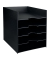 Horizontaler Organizer 3005.01, stapelbar, 5 Fächer, 24x32cm, schwarz