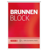 Briefblock 1052428, Lineatur 5 / kariert, A5, 70g, rot, 50 Blatt