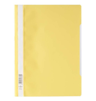 Schnellhefter Standard 257304, A4, gelb, Polypropylen (PP), Vorderdeckel transparent