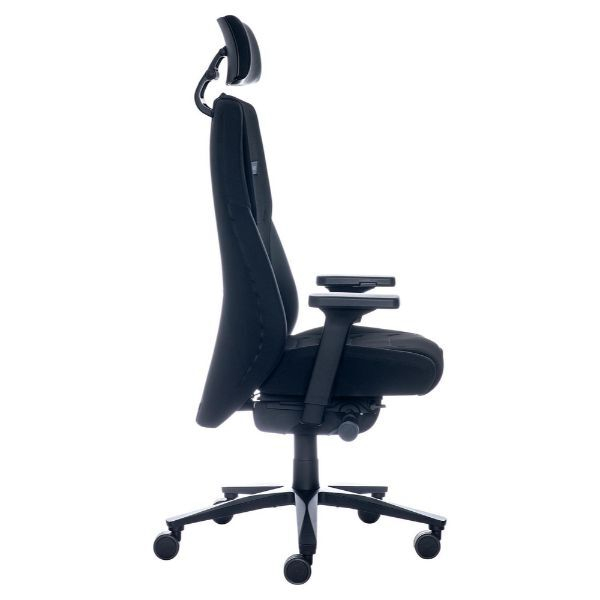 Interstuhl Drehsessel , schwarz / schwarz, mit Armlehnen, bis 150kg, mit Kopfstütze 4016849939803 Interstuhl