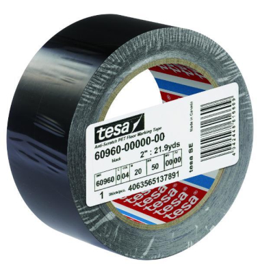 Anti-Kratz-PET-Bodenmarkierungsband, 20 m x 50 mm, schwarz