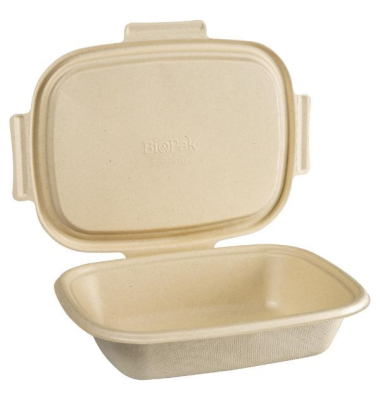 Biopak Shield-Box Klappbox aus Bagasse - braun - 1200ml -