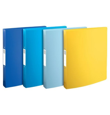 Ringbuch BeeBlue 54140E, A4 2 Ringe 30mm Ring-&Oslash; Polypropylen (PP) safran/T&uuml;rkis/Marineblau und Hellblau