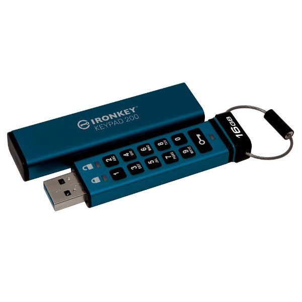 0740617330090 - 16 gb IronKey Keypad 200 Verschlüsselter USB-Stick Metall usb 32 Gen1 (IKKP200 16GB) - Kingston
