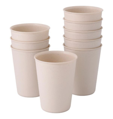 Mehrweg-Riffelbecher, 300 ml  12 oz., Ø 90 mm, creme-weiß