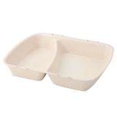Mehrweg-Menü-Beh. Häppy Box, 245 x 200 x 45, 2 Kam., creme-weiß