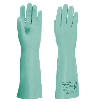 Schutzhandschuhe Tricotril, Nitril, grün, Größe 9 / L
