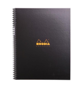 Notizbuch 191301C, Rhodiactive, schwarz, A4+, kariert, 90g, 80 Blatt / 160 Seiten