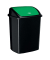 Abfalleimer mit schwarzem Deckel, 50 Liter, grau