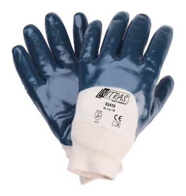 Arbeitshandschuhe, Nitrilschaum, blau/natur, Größe 10 / XL