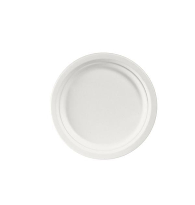 Bagassee Teller 205762, aus Zuckerrohrfasern, 22cm, Weiß