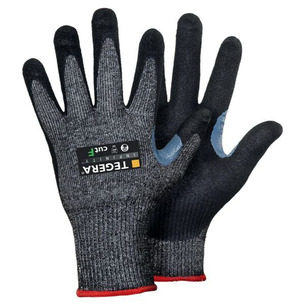 6 Stück Ejendals Schnittschutzhandschuhe TEGERA INFINITY 8814 , Nitrilschaum, Wasserbasierendes Polyurethan, schwarz, Größe 11 / XXL 734011832474