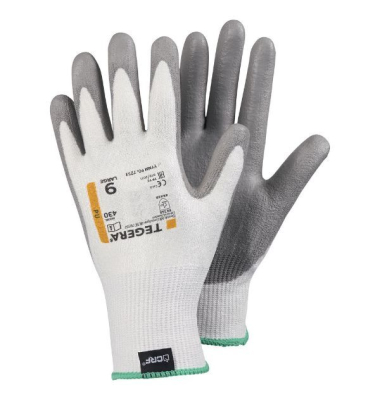 Schnittschutzhandschuhe TEGERA 430 , Polyurethan, grau/wei&szlig;, Gr&ouml;&szlig;e 9 / L
