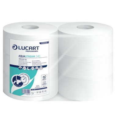 Toilettenpapier AquaStream 340 812222J, 2-lagig, weiß, 1307 Blatt / Rolle, Toilettenpapier AquaStream 340 812222J, 2-lagig, weiß, 1307 Blatt / Rolle,
