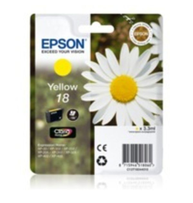 Druckerpatrone 18 / T1804 C13T18044012 (Expression Home XP 100), gelb, ca. 180 Seiten
