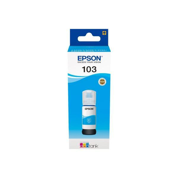 Epson EcoTank 103 Original Tintenflasche | Cyan | Hohe Reichweite – Bis Zu 7,500 Seiten | Kompatibel Mit L3110 / L3111 / L3150 / L3151 / L3270 / L3280 / L3560 / L5190 / L5310 / L5590 Modellen