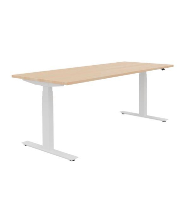 Schreibtisch Active T, elektrisch höhenverstellbar, 64-125cm (H), 180x80cm (BxT), rechteckig, akazie / weiß
