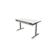 Schreibtisch Move 4 El, elektrisch höhenverstellbar, 62-127cm (H), 160x80cm (BxT), rechteckig, weiß / silber