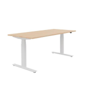 Schreibtisch Active T, elektrisch höhenverstellbar, 64-125cm (H), 160x80cm (BxT), rechteckig, akazie / weiß