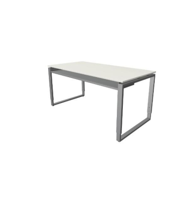 Schreibtisch Architekt , manuell höhenverstellbar, 68-72cm (H), 160x80cm (BxT), rechteckig, weiß / silber