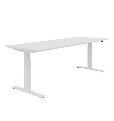 Schreibtisch Active T, elektrisch höhenverstellbar, 64-125cm (H), 200x80cm (BxT), rechteckig, weiß / weiß