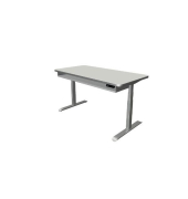 Schreibtisch Move 4 El, elektrisch höhenverstellbar, 62-127cm (H), 160x80cm (BxT), rechteckig, lichtgrau / silber