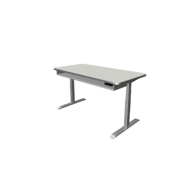 Schreibtisch Move 4 El, elektrisch höhenverstellbar, 62-127cm (H), 160x80cm (BxT), rechteckig, lichtgrau / silber
