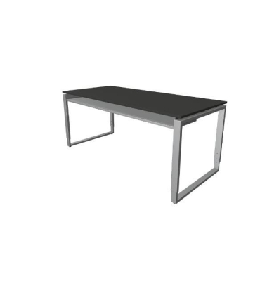 Schreibtisch Architekt , manuell höhenverstellbar, 68-72cm (H), 160x80cm (BxT), rechteckig, anthrazit / silber