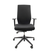 B&uuml;rostuhl JET II, schwarz / schwarz, mit Armlehnen, bis 120kg, ohne Kopfst&uuml;tze