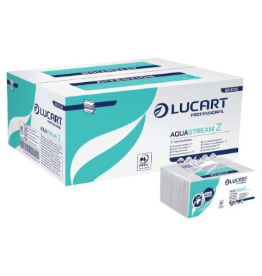 Falthandt&uuml;cher Aquastream Z 864018J, 23x23,5cm, 2-lagig, Z-Falz, wei&szlig;, cardboard, Paper strip