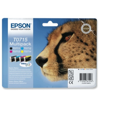 Tintenpatrone Epson T071540 4 Stück (schwarzcyanmagentagelb)