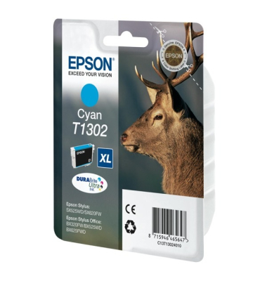 Tintenpatrone Epson T1302, Reichweite: 945 Seiten, cyan Tintenpatrone Epson T1302, Reichweite: 945 Seiten, cyan