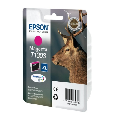 Tintenpatrone Epson T1303, Reichweite: 945 Seiten, magenta Tintenpatrone Epson T1303, Reichweite: 945 Seiten, magenta
