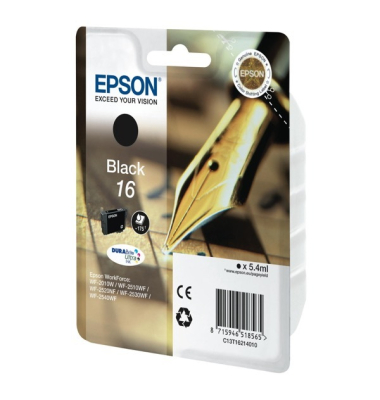 Tintenpatrone Epson T162140, Reichweite: 175 Seiten, schwarz