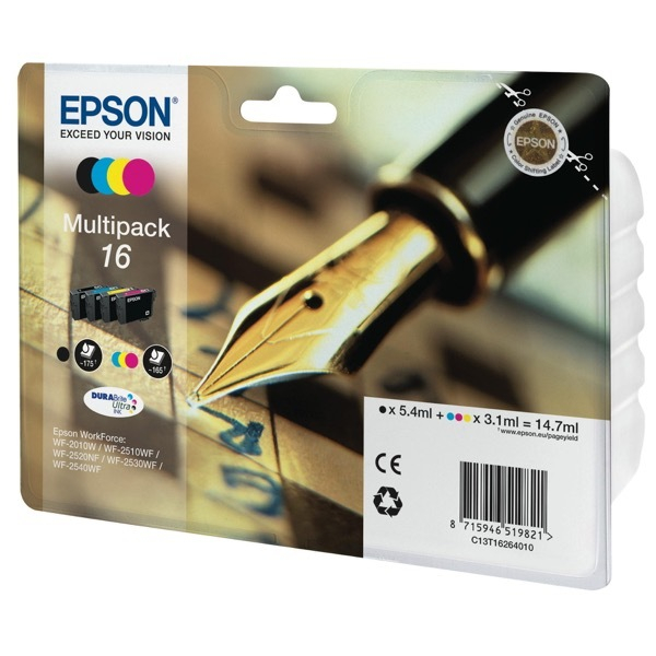 8715946519821 - Patrone WF2010 2510 2530 2540 bk cy ma ye T1626 (C13T16264010) - Epson